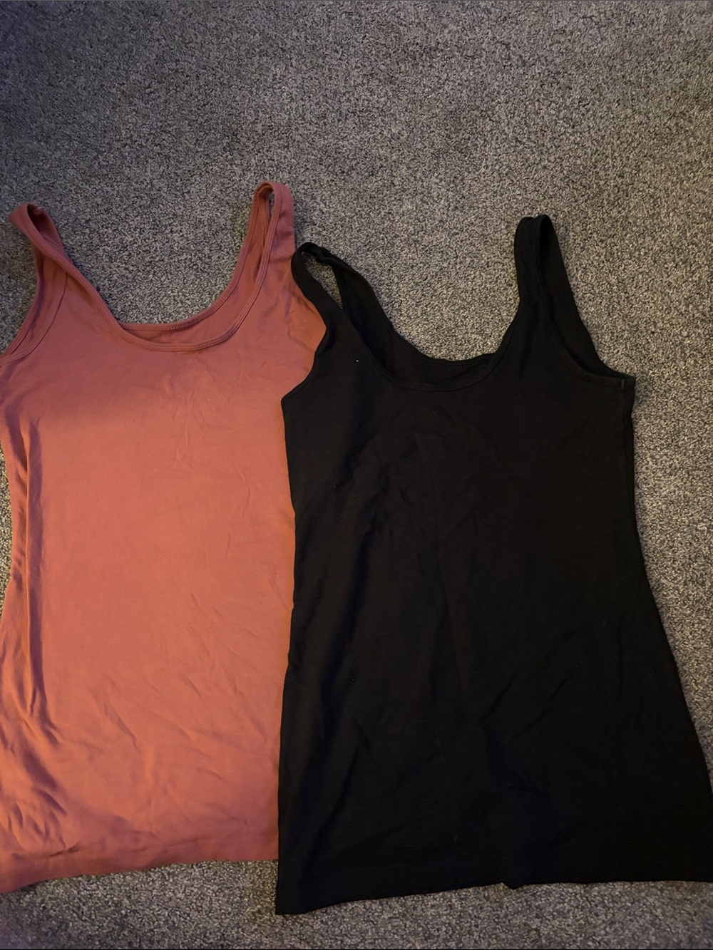 Maurices Scoop Neck Tank Tops - Black and Dusty Rose